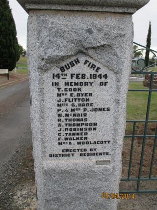 photo of 1944 Bushfire Memorial