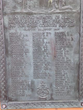 photo of Wintringham School Roll of Honour