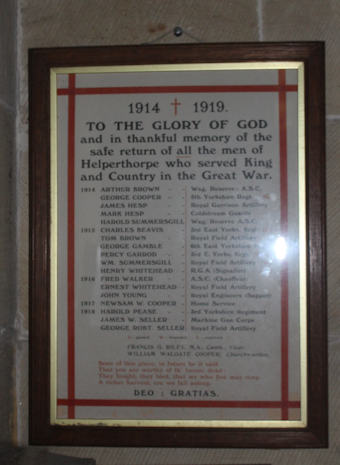 photo of St Peter (roll of honour)