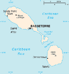 St Kitts and Nevis map